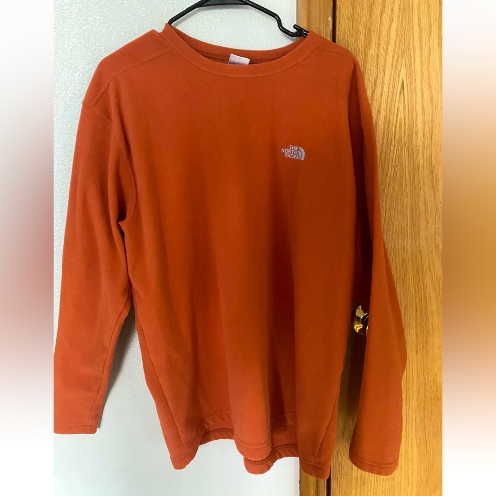 north face fleece jacket orange men large